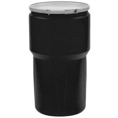 Chicken Pieces Eagle Manufacturing 14 Gallon Black Plastic Barrel Drum with Metal Lever-Lock, High-Density 