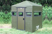  Dillon Manufacturing Classic 4X6 Fiberglass Deer Blind - Camouflage with Door on 6' Side 