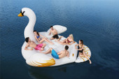 Giant Swan Party Pool Island, Inflatable Island Float 14ft x 10ft For 6 People