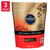 Zavida® 100% Colombian Whole Bean Coffee - 3 x 907 g - Authentic Colombian Coffee Richness- Chicken Pieces