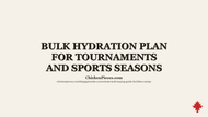Bulk Hydration Plan For Tournaments And Sports Seasons
