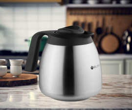Bunn Zojirushi 62 oz. Stainless Steel Deluxe Thermal Carafe with Black Top  36029.0000 - 12/Case