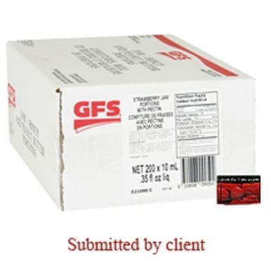 Gordon Choice GFS Strawberry Jam, With Pectin, Portion | 10ML/Unit, 200 Units/Case