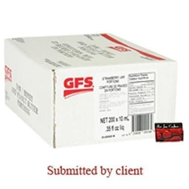 Gordon Choice GFS Pure Strawberry Jam, Portion | 10ML/Unit, 200 Units/Case