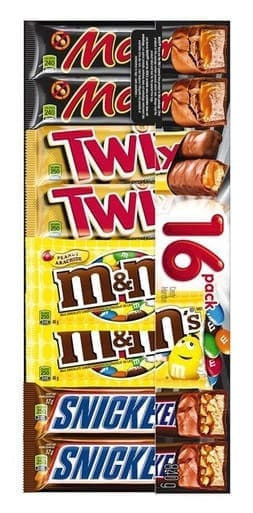 MARS Assorted Candy Bars, 16 Count | 16UN/Unit, 1 Unit/Case