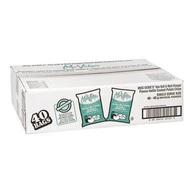 Miss Vickies Sea Salt & Malt Vinegar Potato Chips | 40G/Unit, 40 Units/Case
