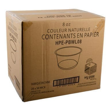 Hy Pax 8oz Kraft Paper Containers, Eco Friendly | 1000UN/Unit, 1 Unit/Case