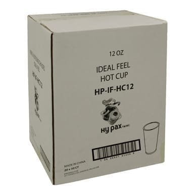 Hy Pax 12oz Paper Hot Drink Cups, Ideal Feel | 1000UN/Unit, 1 Unit/Case