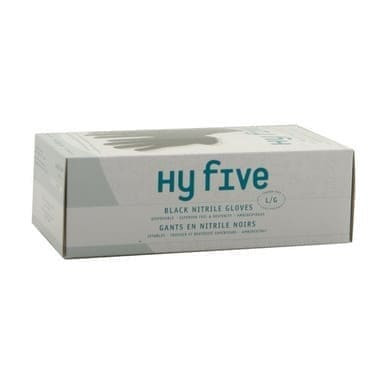 Hy Five Large Black Nitrile Gloves, Non Powdered | 100UN/Unit, 10 Units/Case