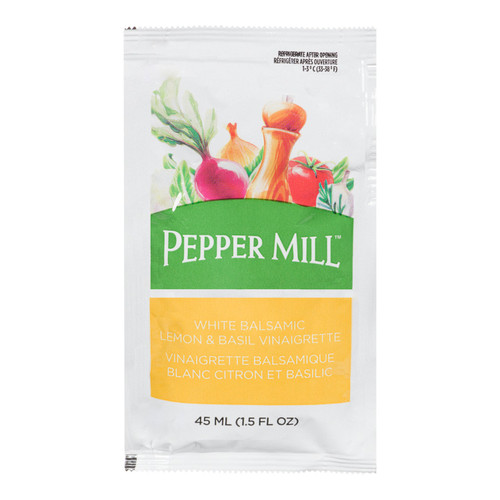 Pepper Mill White Balsamic Lemon/Basil Dressing, Portion | 45ML/Unit, 60 Units/Case