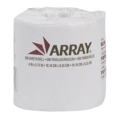 Array 2 Ply Toilet Tissue Roll, 500 Sheet Individual Wrapped | 1UN/Unit, 48 Units/Case