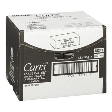 Carr's Table Water Bite-Size Crackers, 125g | Pack of 12