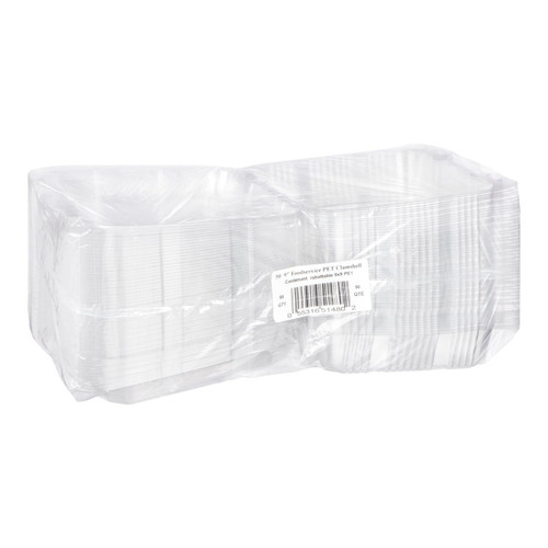Par Pak Clear Plastic Clamshell Containers, 9 X 9In, Pete | 300UN/Unit, 1 Unit/Case