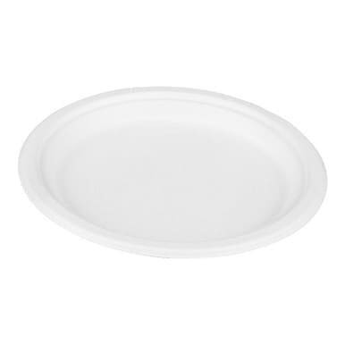 Earth Choice 9In White Paper Plates, Bagasse, Ecology Friendly | 500UN/Unit, 1 Unit/Case