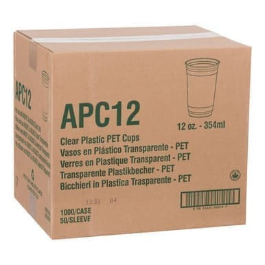 Stone Straw 12oz Clear Polyethylene Plastic Cups | 1000UN/Unit, 1 Unit/Case