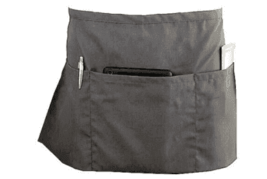 Chef Revival 3 Pocket Serving Waist Black Apron | 1UN/Unit, 1 Unit/Case