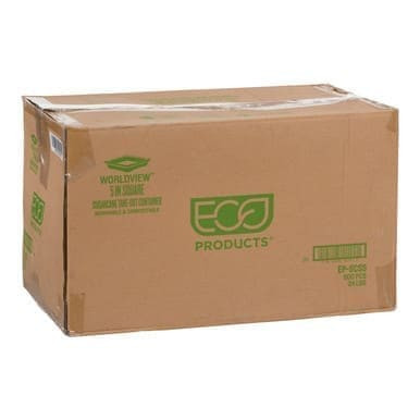 Greenstripe White Paper Square Bagasse Containers, 5In, Ecology Friendly | 50UN/Unit, 16 Units/Case