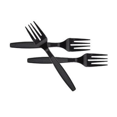 Gordon Choice GFS  Black Polystyrene Plastic Forks, Heavyweight, Cutlery | 1000UN/Unit, 1 Unit/Case