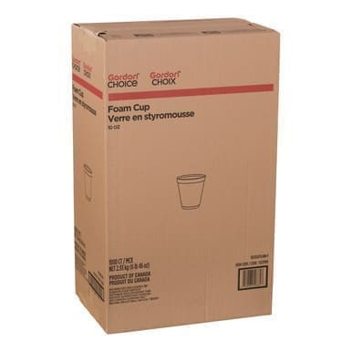 Gordon Choice GFS 10oz Squat White Foam Cups | 25UN/Unit, 40 Units/Case
