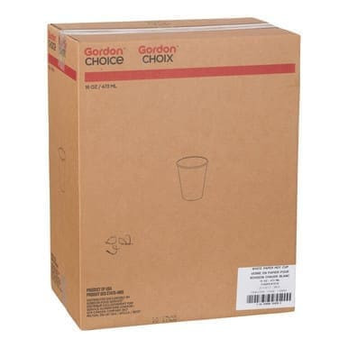 Gordon Choice GFS 16oz White Paper Hot Drink Cups | 1000UN/Unit, 1 Unit/Case