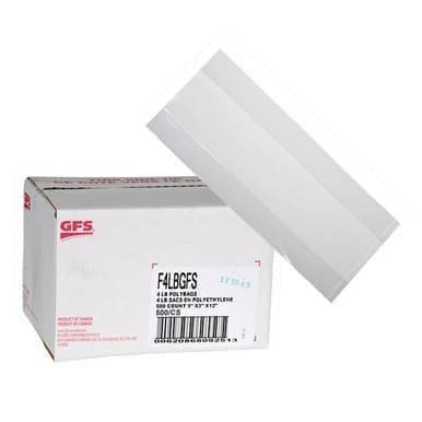 Gordon Choice GFS 4Lb Clear Polyethylene Bags, 5 X 3 X 12In | 500UN/Unit, 1 Unit/Case