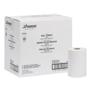 Array White Towel Rolls, 7.78In X 350Ft | 12UN/Unit, 1 Unit/Case