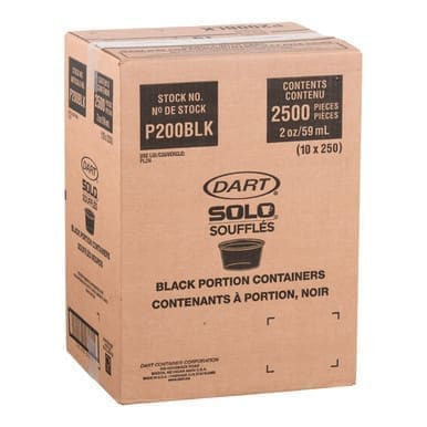 Solo 2oz Black Plastic Portion Cups | 250UN/Unit, 10 Units/Case