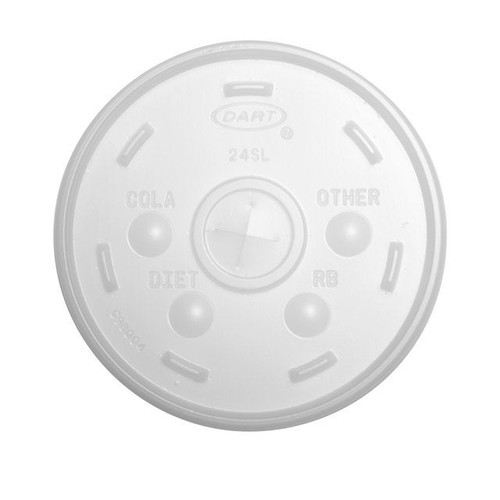 DART Translucent Lids, 24oz, With X Slot, Cone | 500UN/Unit, 1 Unit/Case