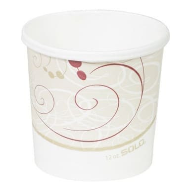 Solo 12oz Paper Hot/Cold Containers, With Lid, Symphony Design | 250UN/Unit, 1 Unit/Case