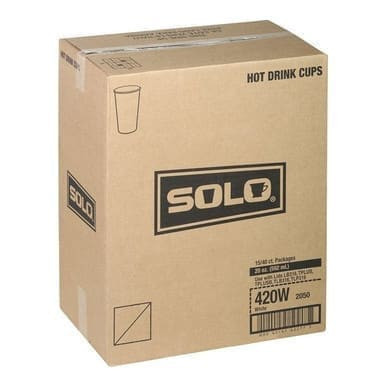 Solo 20oz White Paper Hot Drink Cups | 600UN/Unit, 1 Unit/Case