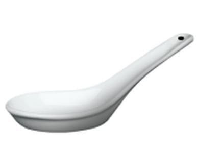 Kitchen Essentials 5In White Ceramic Asian Spoons | 12UN/Unit, 1 Unit/Case
