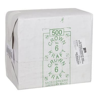 Gordon Choice GFS 6Lb Kraft Paper Bags, 5.5 X 4 X 11In | 500UN/Unit, 1 Unit/Case