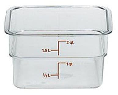Cambro 2Qt Square Clear Camwear Food Storage Container | 1UN/Unit, 1 Unit/Case