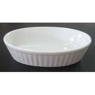 Magnum 9oz White Ceramic Oval Fluted Baker Dishes | 1UN/Unit, 4 Units/Case