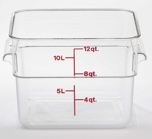 Cambro 12Qt Square Clear Camwear Food Storage Container | 1UN/Unit, 1 Unit/Case