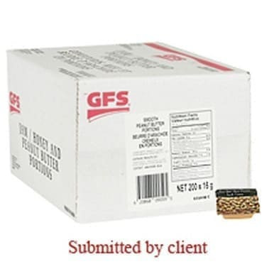 Gordon Choice GFS Smooth Peanut Butter, Portion | 16G/Unit, 200 Units/Case