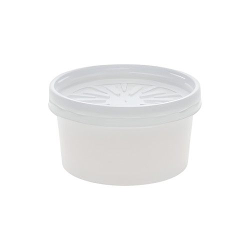 Pactiv 8oz White Paper Soup Containers, With Lid | 250UN/Unit, 1 Unit/Case