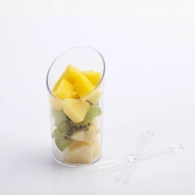 Clear 3oz Diminutive Flasket Plastic Disposable Dessert Cups (600/Case)