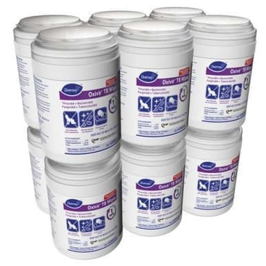 Oxivir TB Disinfectant Wipes, 160 Wipes/Cansiter, 12 Canisters