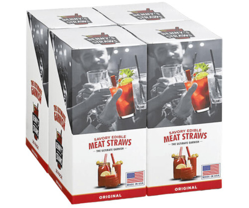 Benny's Original Benny's Individually Wrapped Savory Edible Meat Straws Original Meat Sticks -  20 ct (4/Case) 