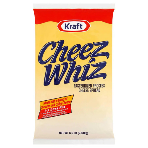 KRAFT Cheez Whiz Pasteurized Process Cheese Spread Bulk Food Service 6.5 lb - 6/Case 