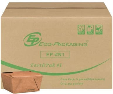 Earth Pak Eco Packaging Disposable Food Containers #1 (450/case)