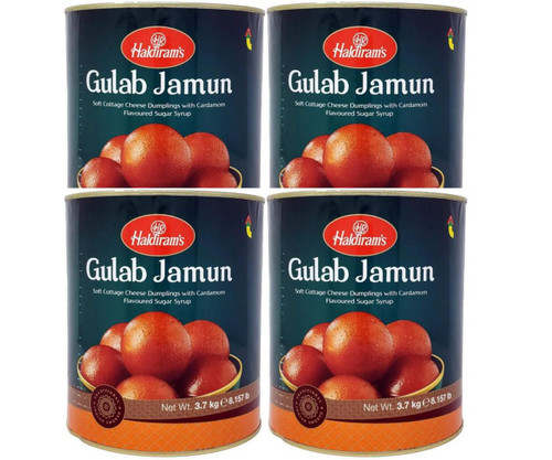  HALDIRAM Indian Sweets Gulab Jamun 3.7 kg / 8.15lbs (4/case) 