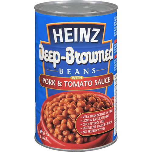  HEINZ Deep Browned Beans With Pork & Tomato Sauce 1.36L/48 fl oz (6/case) 