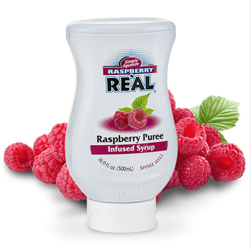 Real 16.9 fl. oz. Raspberry Puree Gourmet Infused Syrup-Chicken Pieces