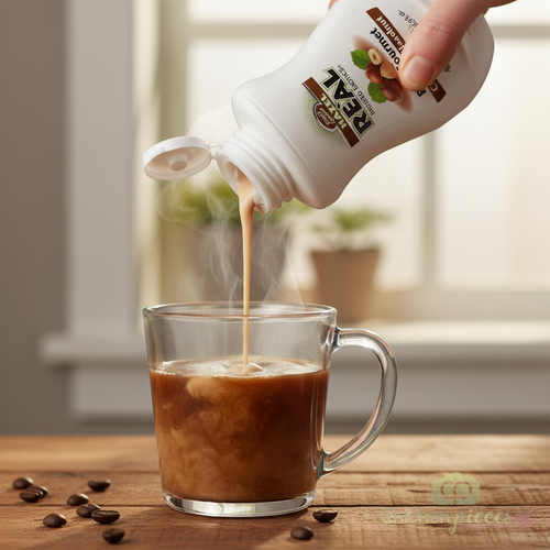 Real Cream 16.9 fl. oz Hazelnut Infused Indulgent Syrup-Chicken Pieces