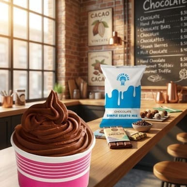 The Gelato Lab Belgian Chocolate Soft Serve Mix 3 lb/5/Case