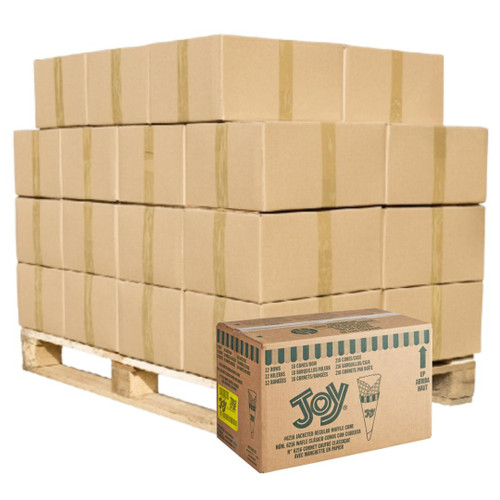 JOY Regular Jacketed Waffle Cone - 216/Case | 16 Case per Pallet 