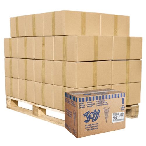  JOY Large Waffle Cone - 192/Case | 16 Case per Pallet | Generous Ice Cream Delights 