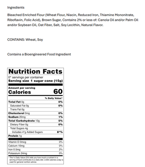 JOY #310 Sugar Cone - 800/Case for Sweet and Crispy Ice Cream Delights